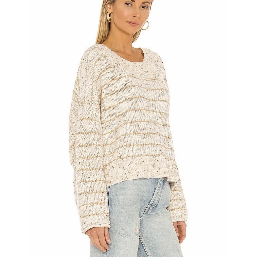 Free People Starlight Striped Pullover Sweater, Pearl Island Combo - Xsmall Xs